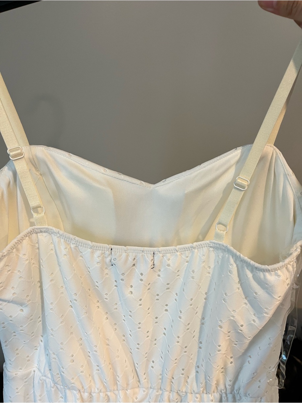 As U Wish White Eyelet Midi Dress with Flounce Hem - Picture 3 of 4